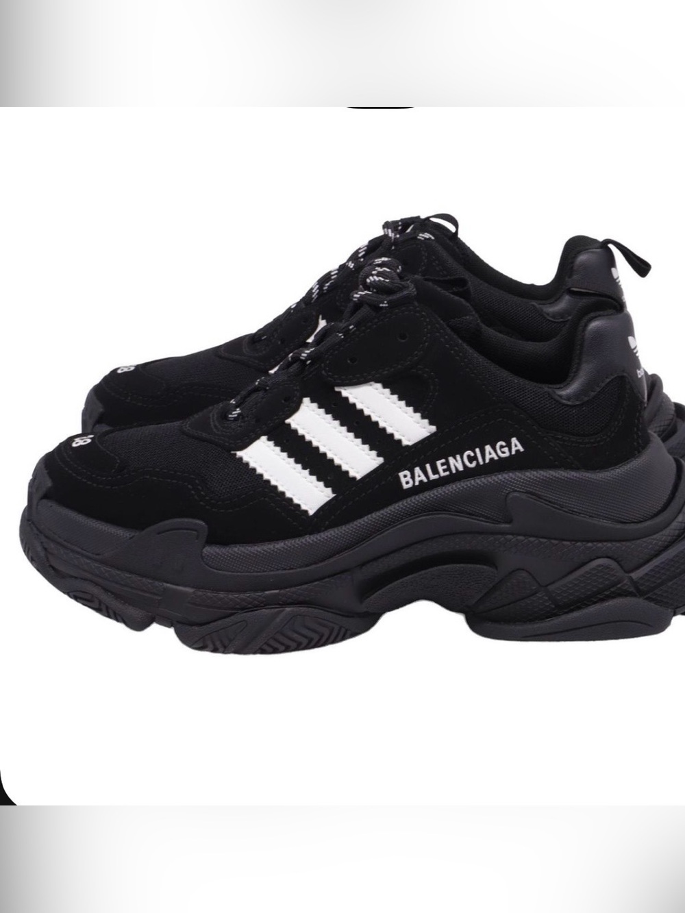 Balenciaga Black Sneakers with White Stripes